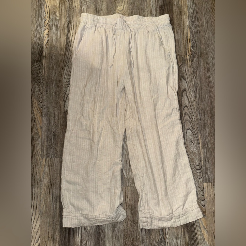 Time and Tru Light Beige Stripped Casual Pants
